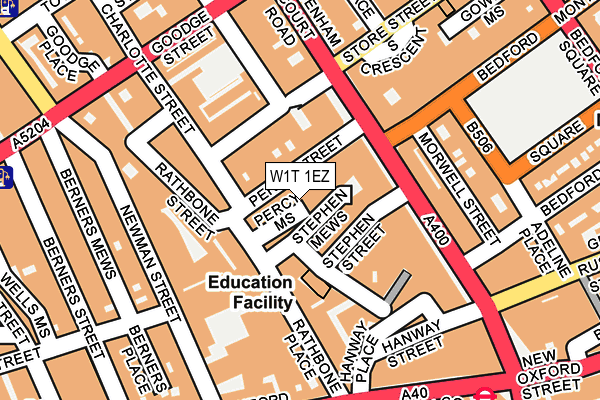 W1T 1EZ map - OS OpenMap – Local (Ordnance Survey)
