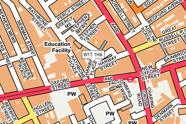 W1T 1HA map - OS OpenMap – Local (Ordnance Survey)