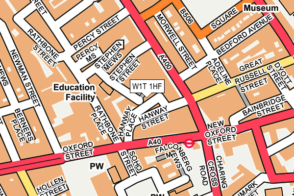 W1T 1HF map - OS OpenMap – Local (Ordnance Survey)