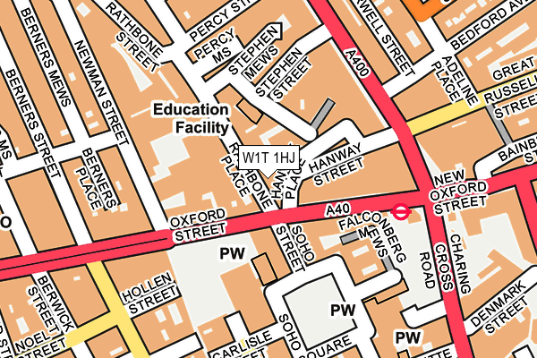 W1T 1HJ map - OS OpenMap – Local (Ordnance Survey)