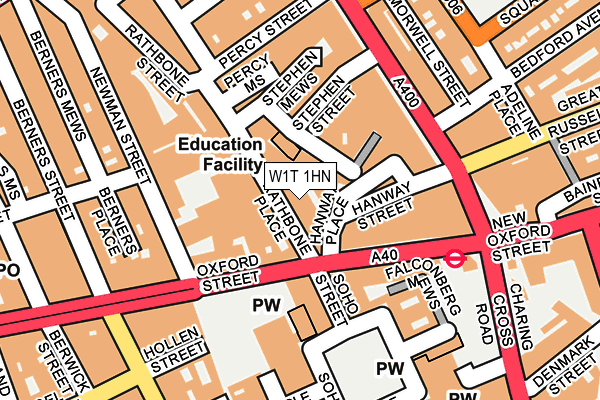 W1T 1HN map - OS OpenMap – Local (Ordnance Survey)