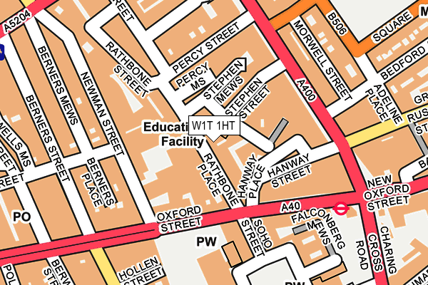 W1T 1HT map - OS OpenMap – Local (Ordnance Survey)