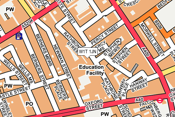 W1T 1JN map - OS OpenMap – Local (Ordnance Survey)