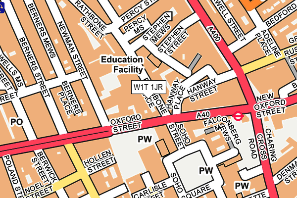 W1T 1JR map - OS OpenMap – Local (Ordnance Survey)
