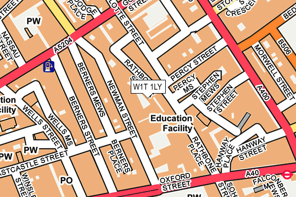 W1T 1LY map - OS OpenMap – Local (Ordnance Survey)