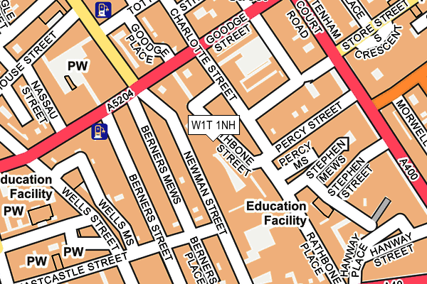 W1T 1NH map - OS OpenMap – Local (Ordnance Survey)