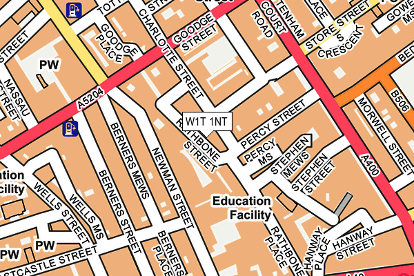 W1T 1NT map - OS OpenMap – Local (Ordnance Survey)