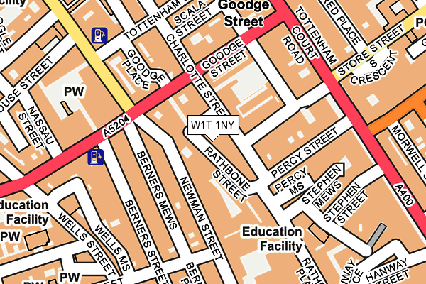 W1T 1NY map - OS OpenMap – Local (Ordnance Survey)