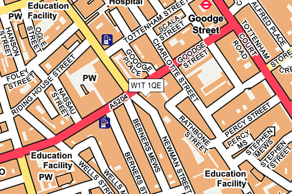 W1T 1QE map - OS OpenMap – Local (Ordnance Survey)