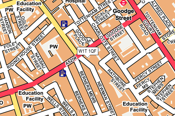 W1T 1QF map - OS OpenMap – Local (Ordnance Survey)