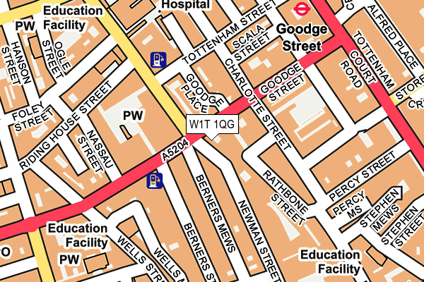 W1T 1QG map - OS OpenMap – Local (Ordnance Survey)