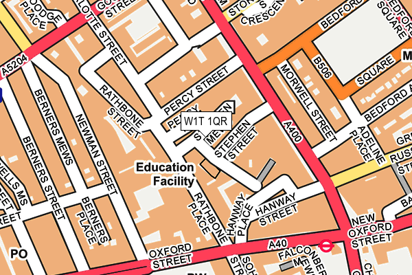 W1T 1QR map - OS OpenMap – Local (Ordnance Survey)