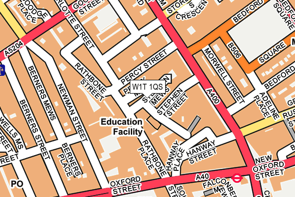 W1T 1QS map - OS OpenMap – Local (Ordnance Survey)