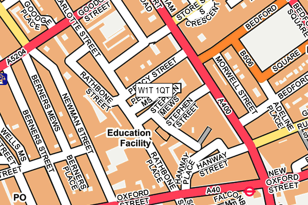 W1T 1QT map - OS OpenMap – Local (Ordnance Survey)