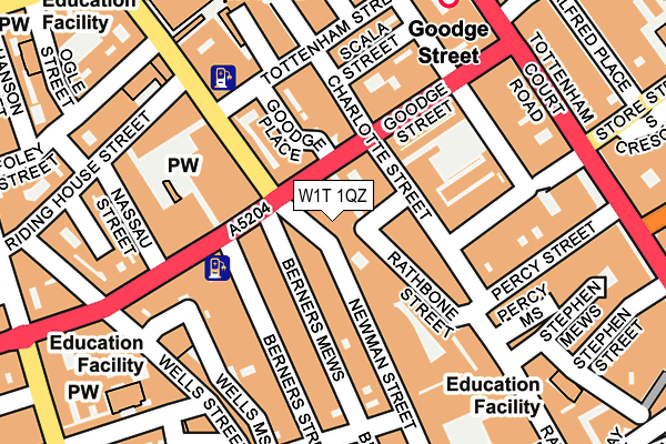 W1T 1QZ map - OS OpenMap – Local (Ordnance Survey)