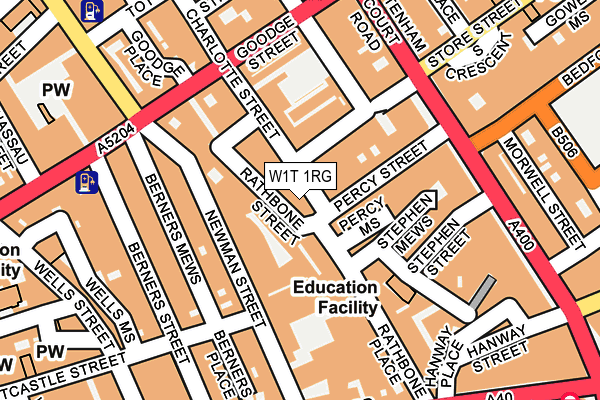 W1T 1RG map - OS OpenMap – Local (Ordnance Survey)