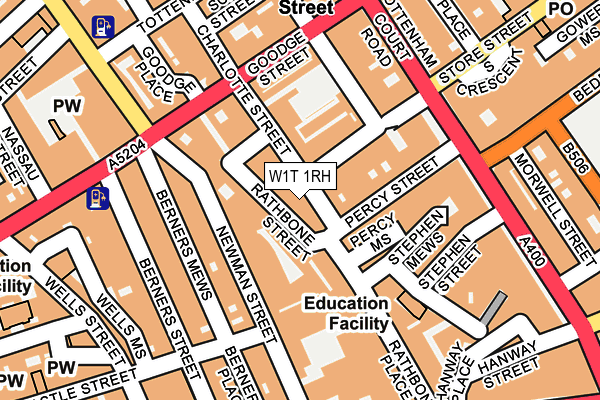 W1T 1RH map - OS OpenMap – Local (Ordnance Survey)