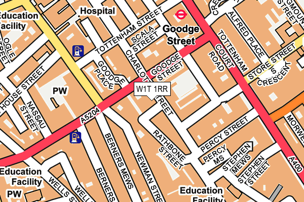 W1T 1RR map - OS OpenMap – Local (Ordnance Survey)