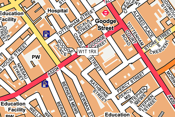 W1T 1RX map - OS OpenMap – Local (Ordnance Survey)