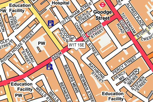 W1T 1SE map - OS OpenMap – Local (Ordnance Survey)