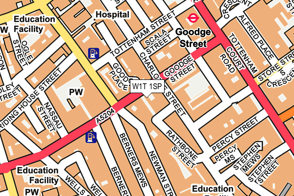 W1T 1SP map - OS OpenMap – Local (Ordnance Survey)