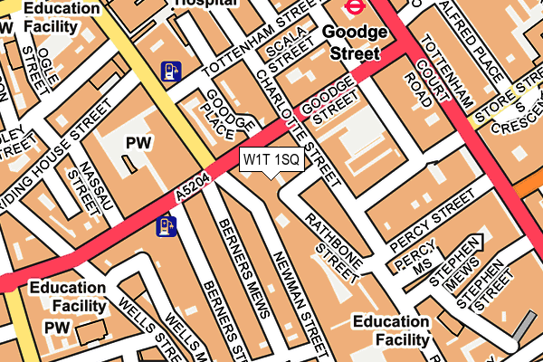 W1T 1SQ map - OS OpenMap – Local (Ordnance Survey)