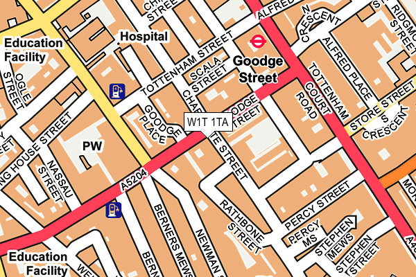 W1T 1TA map - OS OpenMap – Local (Ordnance Survey)