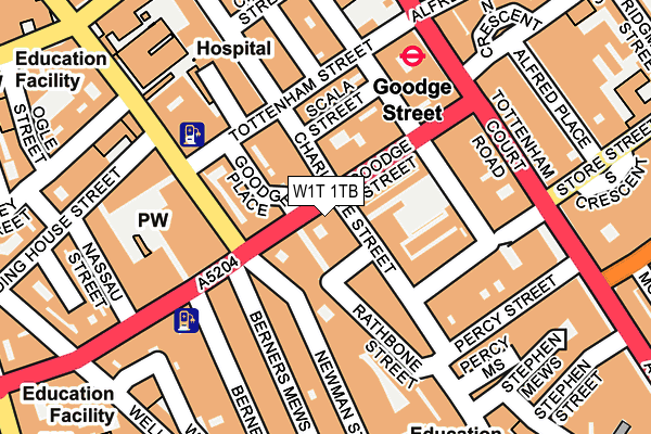 W1T 1TB map - OS OpenMap – Local (Ordnance Survey)