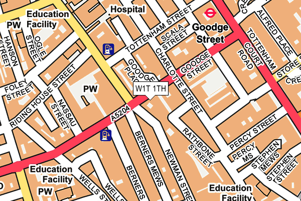 W1T 1TH map - OS OpenMap – Local (Ordnance Survey)