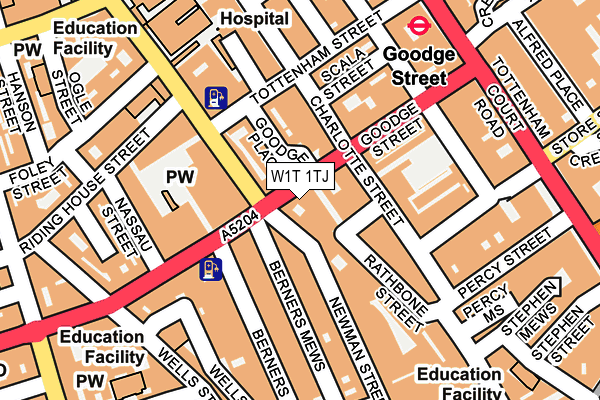 W1T 1TJ map - OS OpenMap – Local (Ordnance Survey)