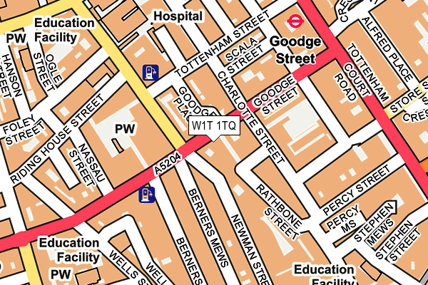W1T 1TQ map - OS OpenMap – Local (Ordnance Survey)