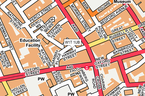 W1T 1UB map - OS OpenMap – Local (Ordnance Survey)