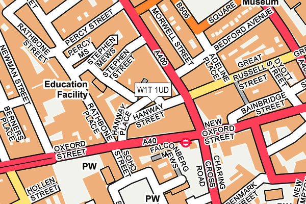 W1T 1UD map - OS OpenMap – Local (Ordnance Survey)
