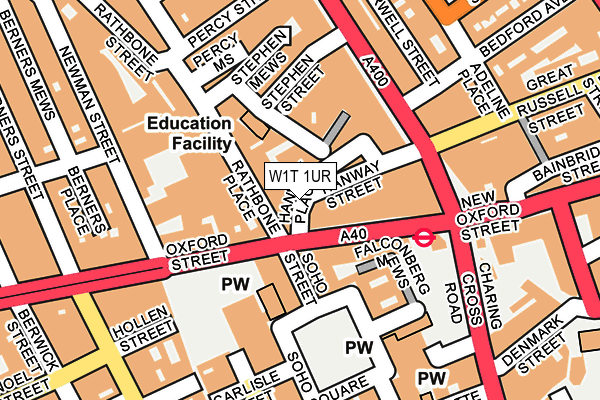 W1T 1UR map - OS OpenMap – Local (Ordnance Survey)