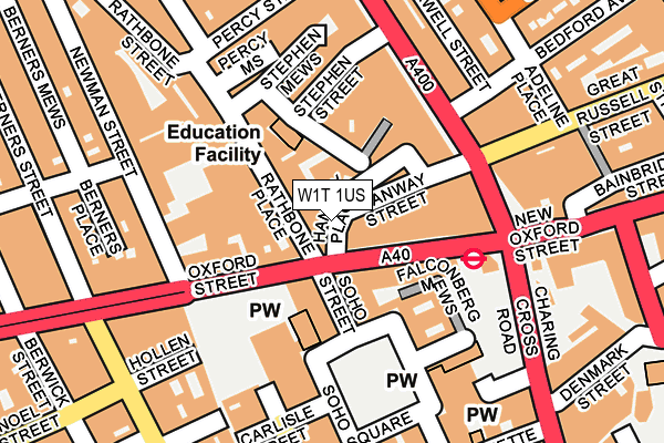 W1T 1US map - OS OpenMap – Local (Ordnance Survey)