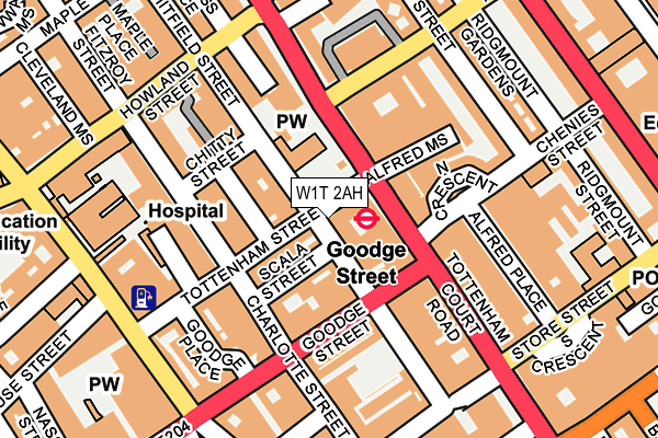 W1T 2AH map - OS OpenMap – Local (Ordnance Survey)
