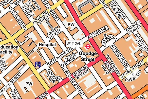 W1T 2AL map - OS OpenMap – Local (Ordnance Survey)
