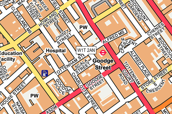 W1T 2AN map - OS OpenMap – Local (Ordnance Survey)