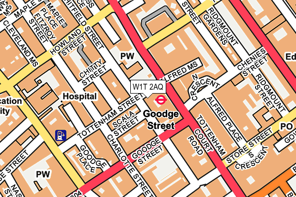 W1T 2AQ map - OS OpenMap – Local (Ordnance Survey)