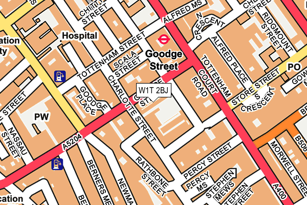 W1T 2BJ map - OS OpenMap – Local (Ordnance Survey)