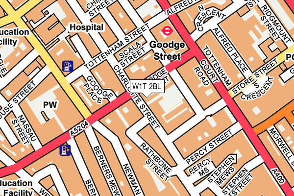W1T 2BL map - OS OpenMap – Local (Ordnance Survey)
