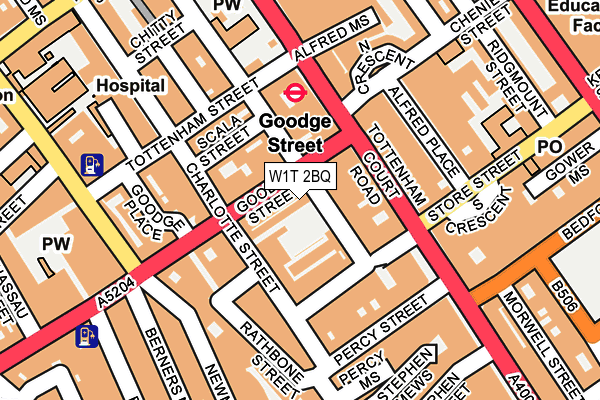 W1T 2BQ map - OS OpenMap – Local (Ordnance Survey)
