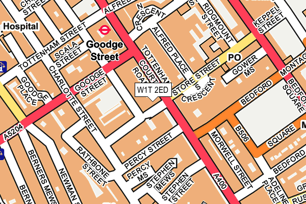 W1T 2ED map - OS OpenMap – Local (Ordnance Survey)