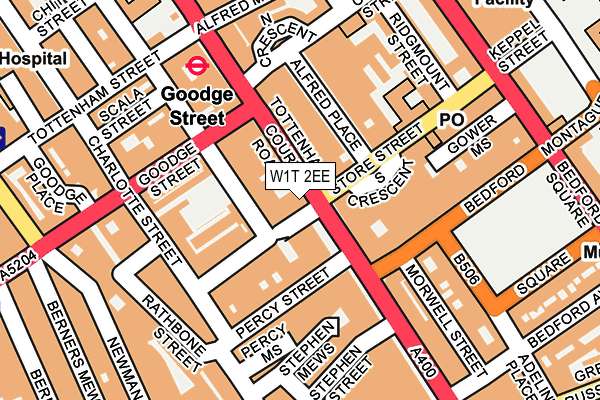 W1T 2EE map - OS OpenMap – Local (Ordnance Survey)