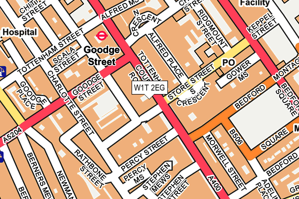 W1T 2EG map - OS OpenMap – Local (Ordnance Survey)