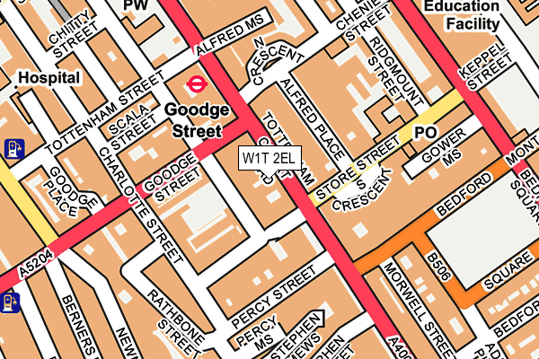 W1T 2EL map - OS OpenMap – Local (Ordnance Survey)