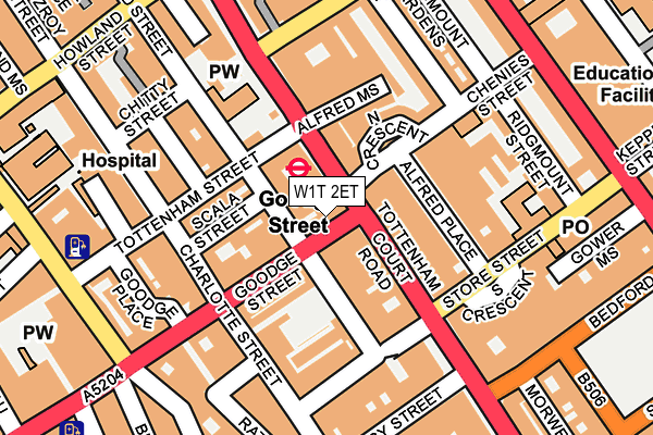 W1T 2ET map - OS OpenMap – Local (Ordnance Survey)