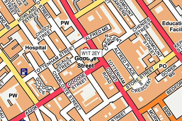 W1T 2EY map - OS OpenMap – Local (Ordnance Survey)