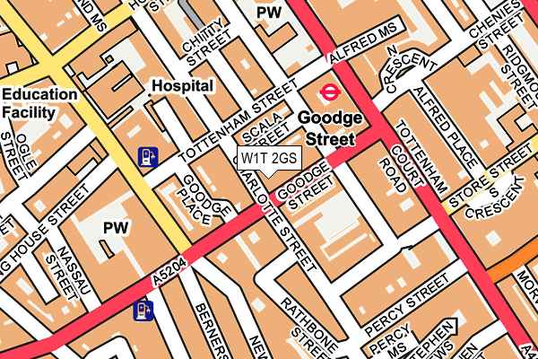 W1T 2GS map - OS OpenMap – Local (Ordnance Survey)