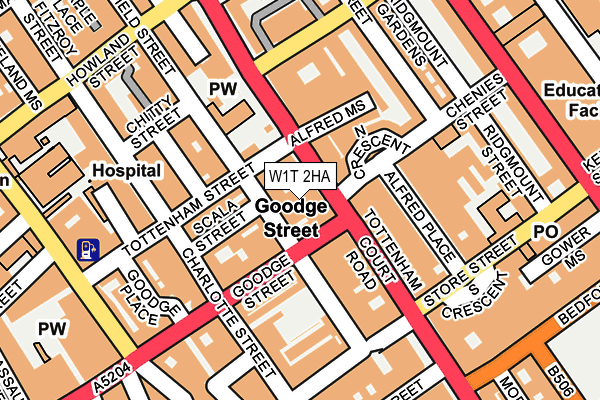 W1T 2HA map - OS OpenMap – Local (Ordnance Survey)